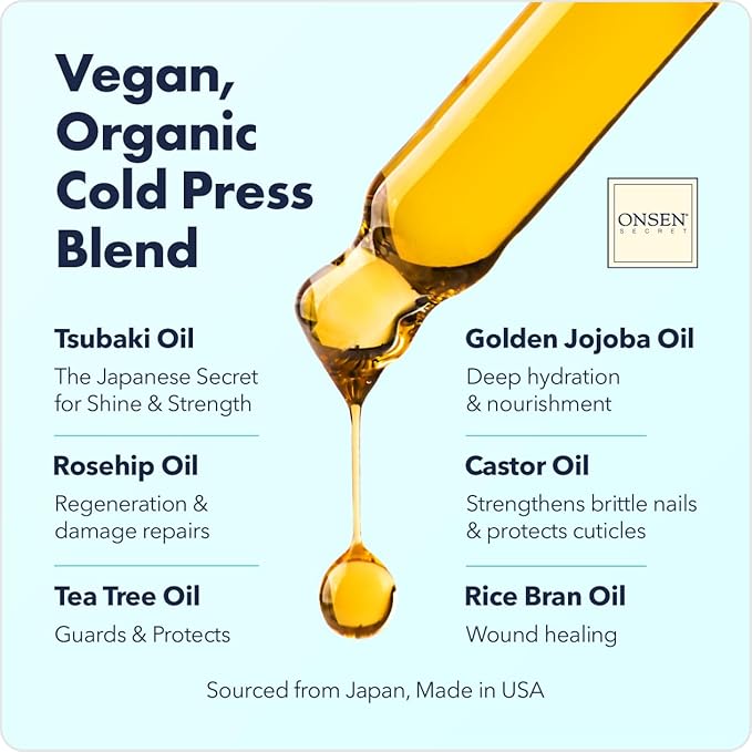 Onsen Nail & Cuticle Rescue Kit – Conditioner Serum, Repair Oil & Cuticle Balm – Tsubaki, Shea Butter, Jojoba – Strengthens Nails, Softens Cuticles, Hydrates Skin (15ml Serum+10ml Oil+32.5ml Cream)