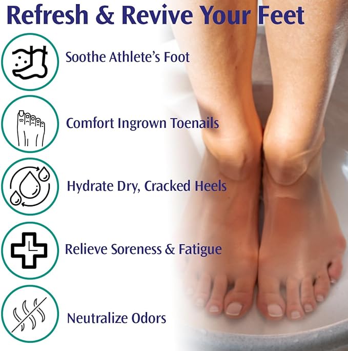 PediFix Soaking Crystals Foot Bath – 6 Packets – Therapeutic Foot Soak with Tea Tree Oil & Epsom Salt for Sore, Tired, Achy Feet