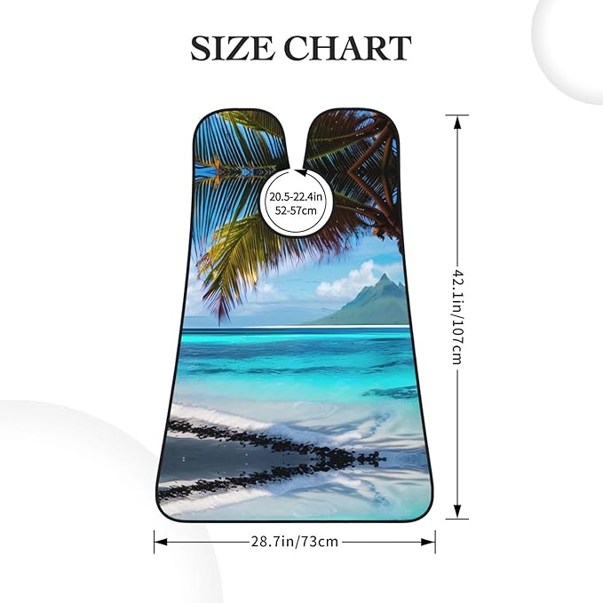 Tahiti Beach Print Beard Bib Shaving Apron, Beard Hair Trimming Cape Gift For Dad