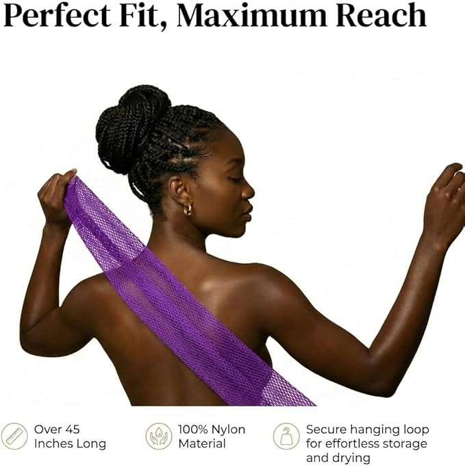 African Net Sponge, Exfoliating Body Scrubber, Soft Satin Silk Bonnet for Men Women Hair Bonnet for Sleeping, Double Layer Silk Sleep Cap, Purple, HomeyVenture