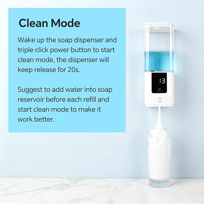 LAOPAO Soap Dispenser, Automatic Soap Dispenser Wall Mount Rechargeable Foaming Soap Pump for Bathroom Kitchen, Touchless Foam Soap Dispenser for Dish/Hand/Shower Soap, Home & Commercial, 540ml, White