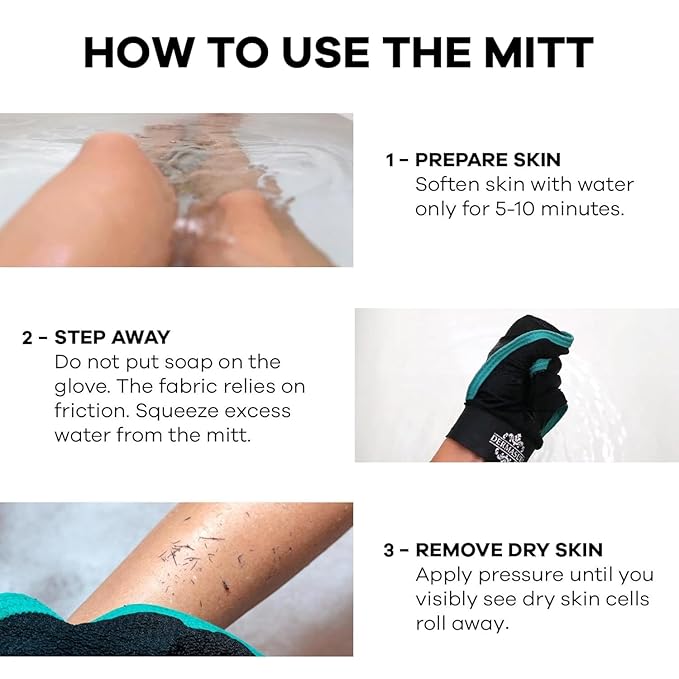 Dermasuri - Deep Exfoliating Glove - Korean Exfoliating Mitt - Body Scrubber for Shower - Buffs Dry & Dead Skin - Keratosis Pilaris Treatment Scrub - Skin Exfoliator for Men & Women - Teal Mitt