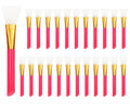 Mini Skater 24Pcs Soft Silicone Face Mask Brushes for Facial Mud Clay Charcoal Mixed Masks Hairless Moisturizers Body Lotion & Butter Applicator Skincare Beauty Tools (Rose Red)