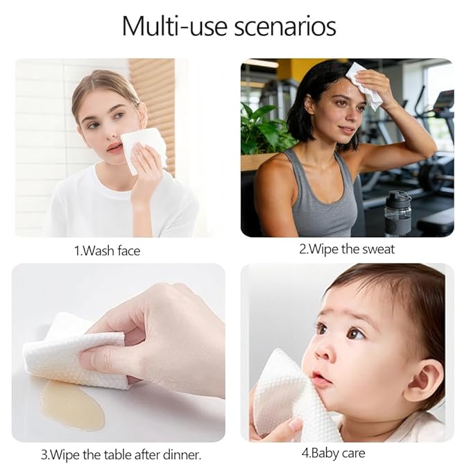 Disposable Face Towel hot face Towel， AK-SHIP Towels Suitable for Towel Warmers for Your Face,Can be Used in Towel dispensers or manually Soaked in Water.(60 pcs Soft Towels)