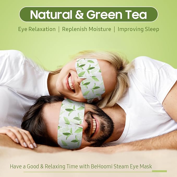 20Packs Steam Eye Mask, Heated Eye Mask Warm Compress for Eyes, Disposable Self Heating Steam Mask for Home, Sleep, Spa, Travel Essentials & Relaxation Gifts, Valentine's Day Gifts (Green Tea)