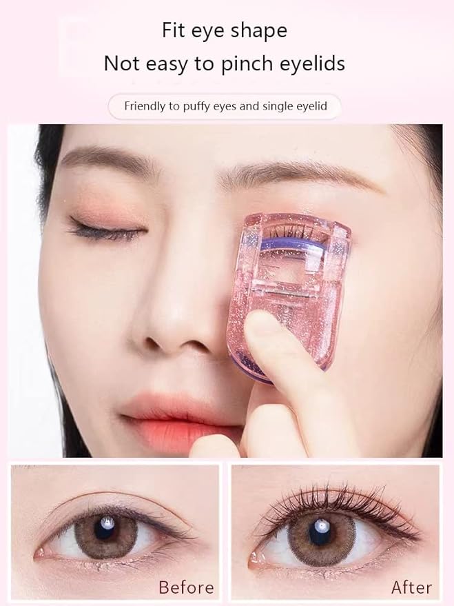 Women's Portable Mini Eyelash Curler Women's Curling Long-Lasting Partial Eyelash Curler, Suitable for Eyelash curlers Without Daily Makeup, use on The go