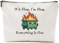 White Elephant Gifts Funny Dumpster Fire Makeup Bag, Employee Appreciation Gifts Cosmetic Bags, Inspirational Encouragement Gift for Women Girls Coworker Friends Toiletry Pouch Makeup Pouch