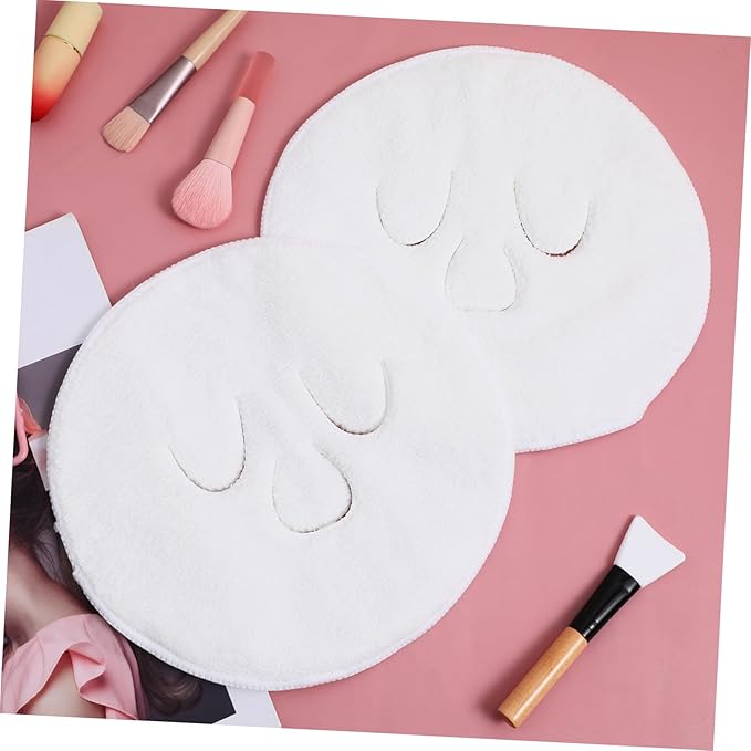 2pcs Coral Fleece Hot Compress Towel for Face Care Soft Mask Towel for Warm Cold Therapy for Spa and Home for Women