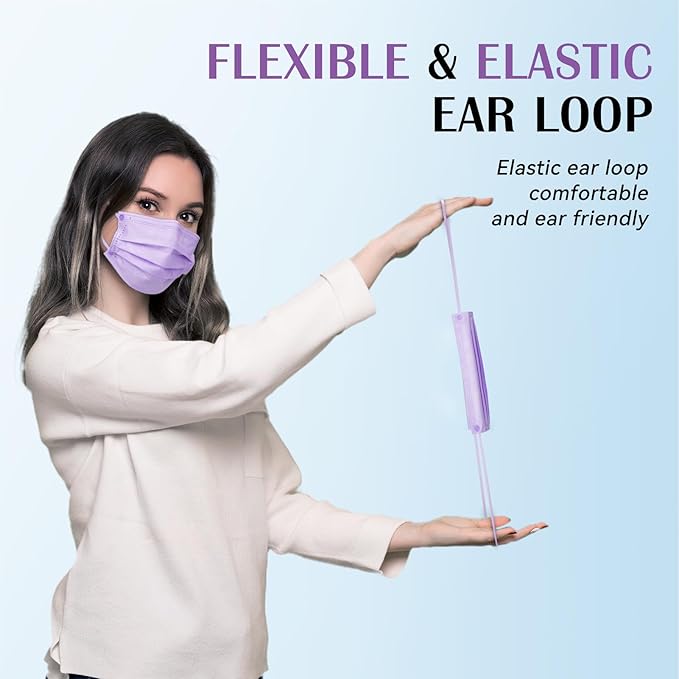 Disposable Face Mask For Adults - Travel Essentials, 100 Pack Individually Wrapped, 4 Ply Protection,Safety Masks Disposable