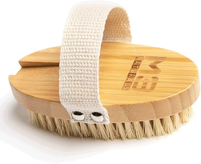 Firm Dry Brush & Shower Brush for Body - Handheld Back Scrubber Body Brush Exfoliator & Dead Skin Remover for Body Firm & Tighten Skin Improve Circulation for Men & Women by M3