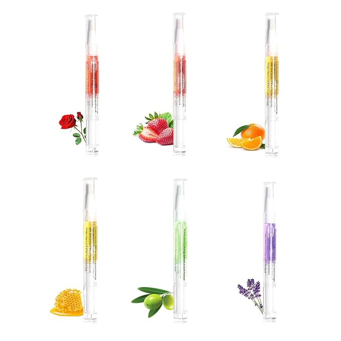Nail Cuticle Oil 6 scent Revitalize and Strengthen Your Nails with Premium Nail Nutrient Oils - The Ultimate Nail Care Solution with Unique Revitalizing and Complex Blend