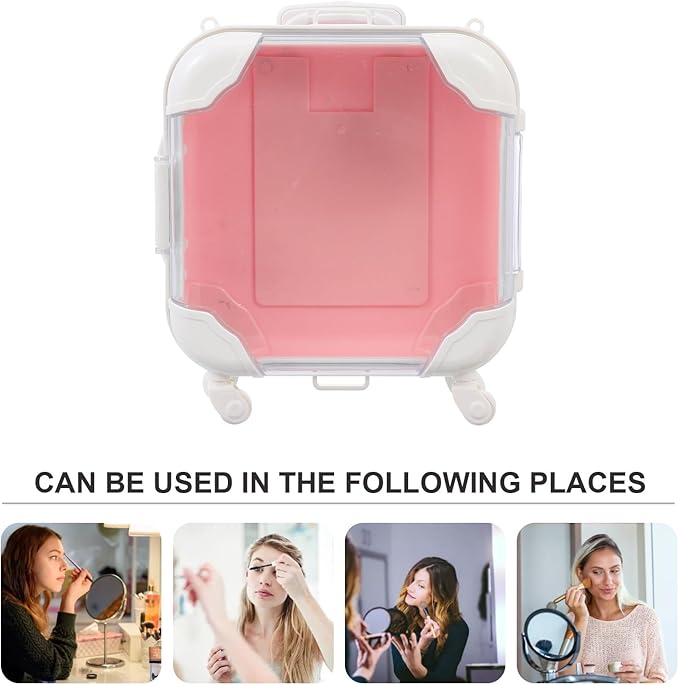 Housoutil False Eyelash Storage Case Pink Eyelash Organizer Compact Packing Box for Travel and Household Use