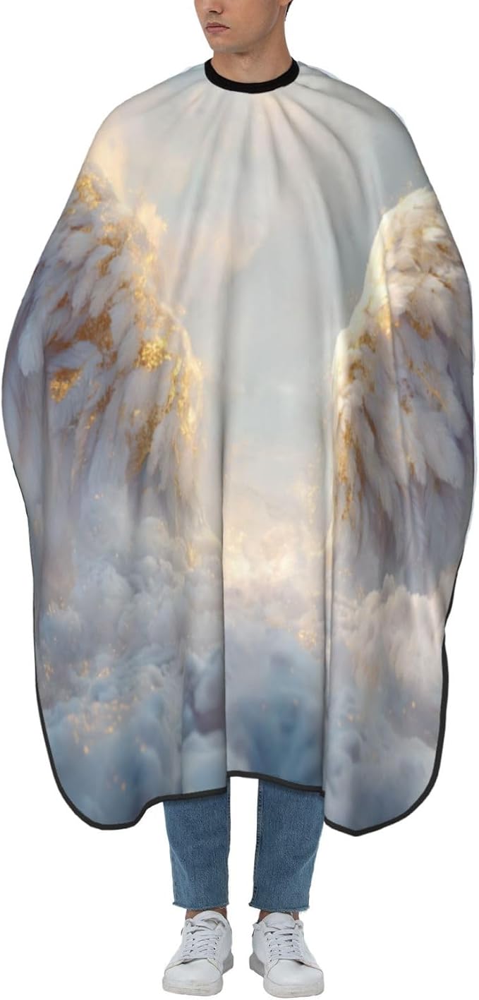 Soft Angel Wings Over Snowy Clouds Hair Cutting Apron,Salon Barber Apron For Adult