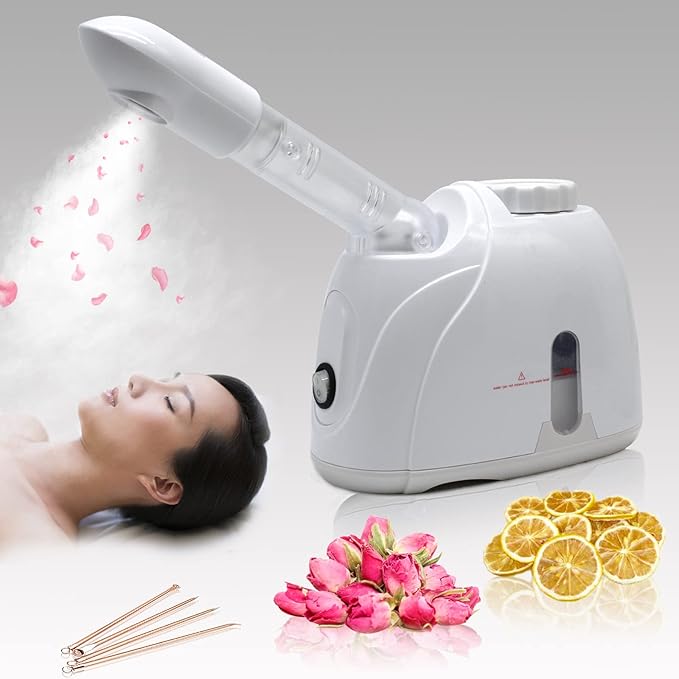 Facial Steamer Nanometer Fine Mist for Facial Deep Cleaning with Towel, 360° Rotating Arm, Deep Cleaning Home Spa Device for Personal Care, Face Steamer for Facial
