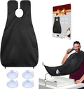 Beard Bib Apron, Beard Catcher for Men Shaving & Trimming, Non-Stick Beard Bib Hair Catcher with 4 Suction Cups