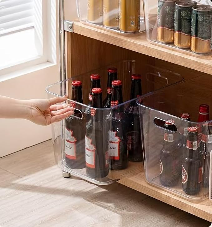 Ytteve 4-Pack Extra Large Clear Plastic Storage Bins with Lids and Handles, 14.4" x 10" x 9.5" Organizer Containers for Closet Shelves Cabinet Office Kitchen Bathroom Laundry