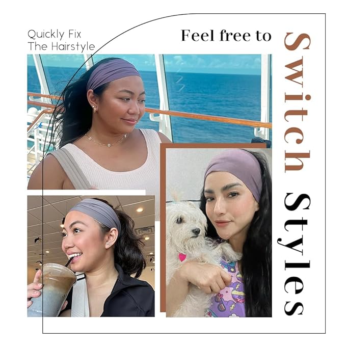 12 PCS Wide Headbands for Women Non Slip, Nurse Headbands for Women, Fabric Head Bands for Women's Hair, Fashion Hair Accessories