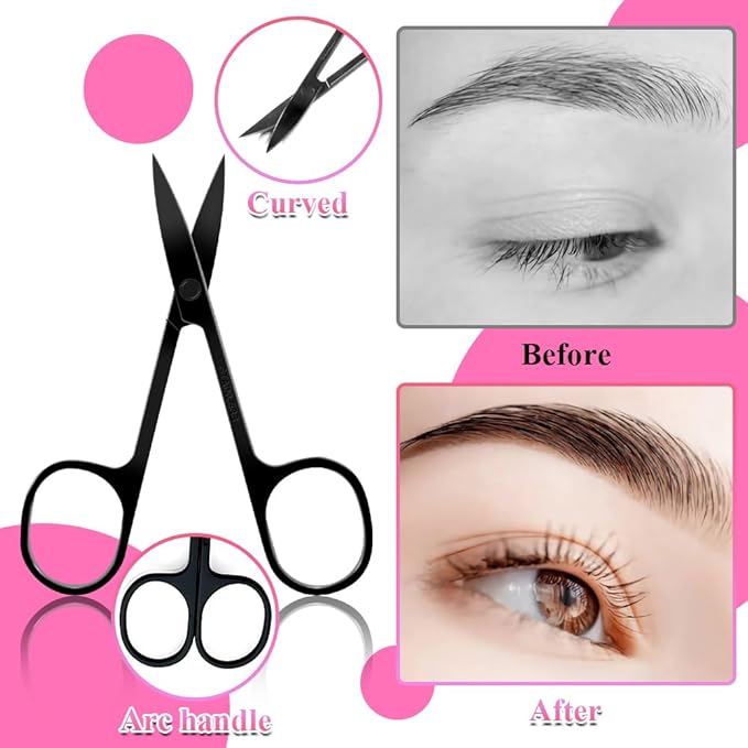 8-in-1 Eyebrow Grooming Kit – Professional Eyebrow Trimmer, Scissors, Tweezers, Brush & Dermaplaning Tool – Precision Brow Shaping Kit for Men & Women – Includes Leather Travel Case