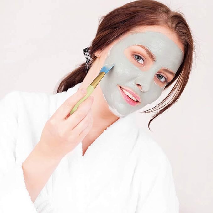 Cuttte 4pcs Silicone Face Mask Applicators, Flexible Facial Mud Masks Applicator, Hairless Moisturizers Tools, Soft Facial Brushes for Mud, Clay, Charcoal
