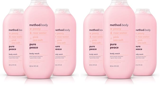 Method Body Wash,Pure Peace,Paraben and Phthalate Free,18 oz,Detoxifying,(Pack of 6)