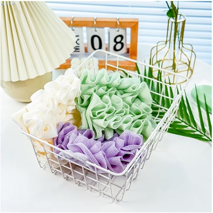 Washcloth Loofah Combo 2-in-1 Loufee Wash Cloth that Holds Bar Soap-Exfoliation Mesh Shower Ball for Body Wash&Smooth Skin+Free Loofah Dish Towel