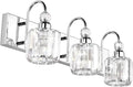Ralbay Modern LED Crystal Bathroom Vanity Lights 3-Lights Stainless Steel Crystal Vanity Lights Over Mirror Modern Crystal Bathroom Vanity Lighting Fixtures