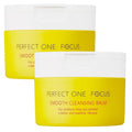 PERFECT ONE FOCUS Smooth Cleansing Balm Makeup Remover–Gentle Face Cleanser Makeup Cleansing Balm that Melts Away Makeup, Deep Pore Cleanser–Moisturizing Face Balm for All Skin Types, 2-Pack 75g x 2)