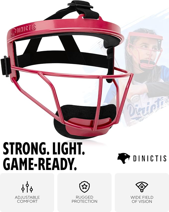 Dinictis Softball Face Mask, Lightweight, Comfortable, with Wide Field Vision, Durable and Safe Face Guards, Premium Protective Softball Fielder's Mask