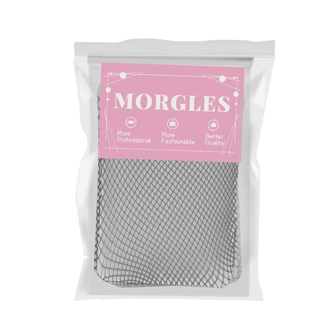 MORGLES 6PCS Wig Cap Non Slip, Black Mesh Net Wig Caps for Women Men, Weaving Hair Net Close End Fishnet