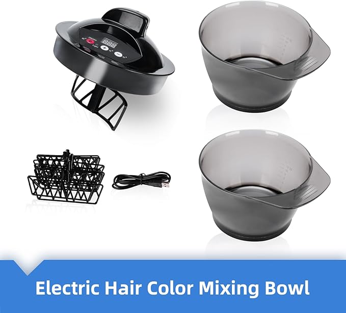 ZJchao Hair Dye Bowl, Electric Hair Color Mixing Bowl, Hair Salon Coloring Bowl, Automatic Barber Hair Dyeing Kit DIY Tools, USB Rechargeable Hair Dye DIY Blender, for Hair Salon Home Use