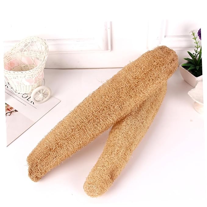 minkissy 3pcs Exfoliating Loofah Back Scrubber Strap for Shower Natural Cotton Material Soft and Comfortable Back Washer for Deep Cleaning Bathing Accessory for Body Care