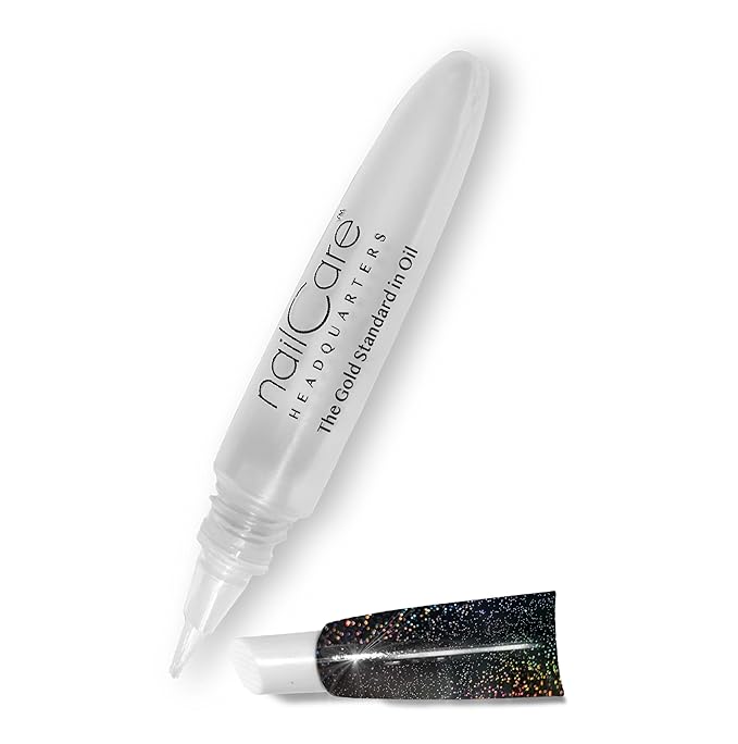 Nail Care Headquarters Refillable Holographic Cuticle Oil Pen for Nails - Empty Holo Squeeze Nail Oil Pen with brush by Bliss Kiss | 1 Pen