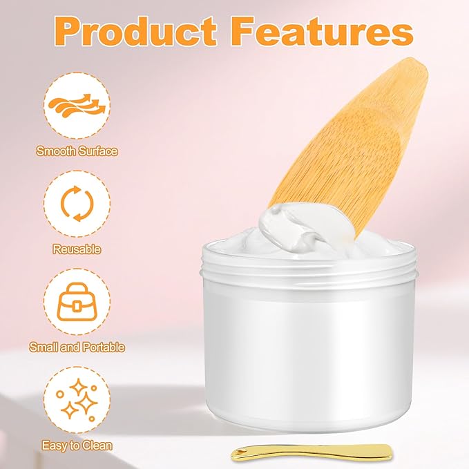 Multi-functional Applicators Set of 4 Pcs Natural Wooden Deodorant Cream Applicators and 1 Mini Cosmetic Spoon, Cream Spatulas Kit for Natural Deodorant, Cream, Facial Mud, Cosmetic Mask, Facial Clay