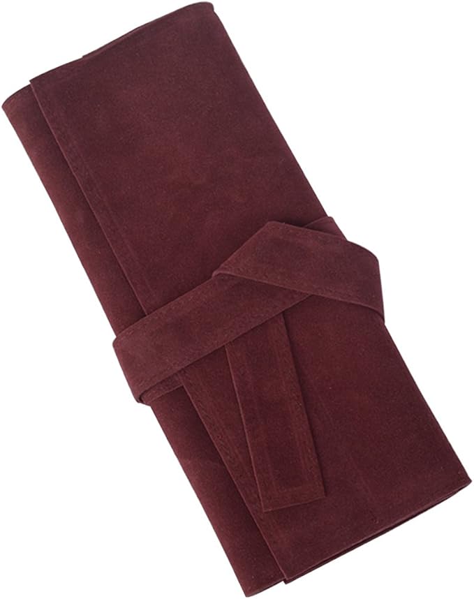 Creation Core Microfiber Fabric Salon Scissors Bag Roll Up Hair Tools Pouch for Stylist Barber Hairdressers, Red