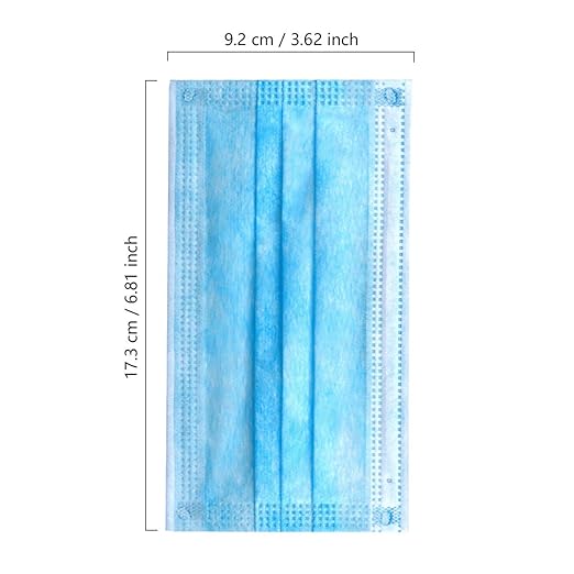 Wecolor 120 Pack Disposable Face Masks with Elastic Ear Loop, 3 Ply Breathable (Blue)