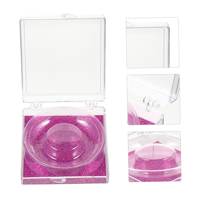 6pcs Square Glitter Eyelash Box Lash Tray Holder False Eyelash Case for Extensions