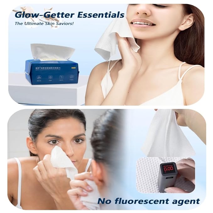 MIXUISEE◆thick and soft Face Towels.Disposable face towel.100% Cotton facial cloths.Super thick 150%. Suitable for makeup removal and cleansing.and applicable to sensitive skin(Extra thick 210 pieces)