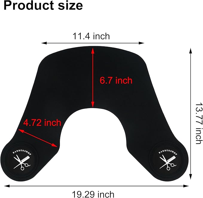 Black Large Hair Cutting Collar, Silicone Weighted Hair Dye Collar, Silicone Haircut Guard Shield, Rubber Neck Wrap, Barber Shop Hair Cutting Pad for Salon Hairdressing Hair Coloring