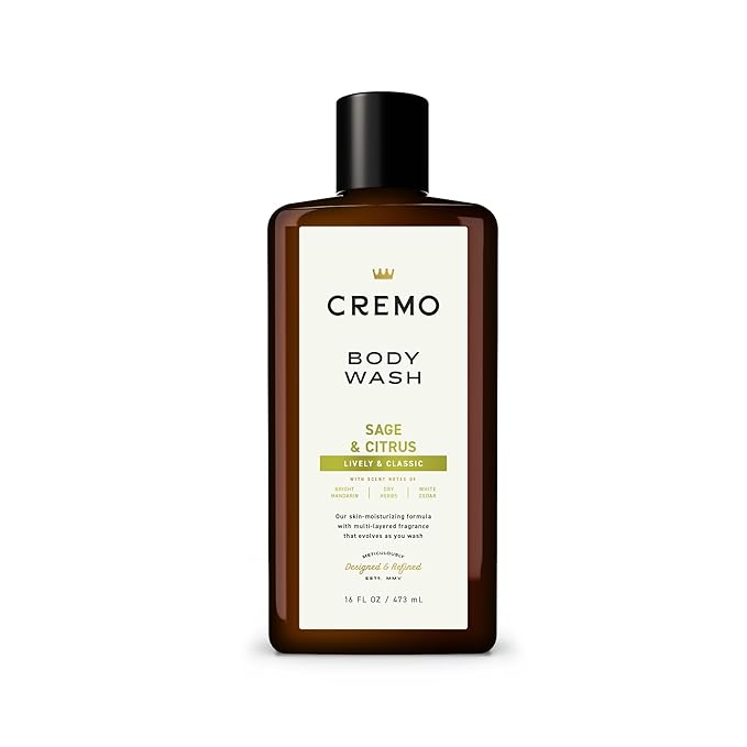 Cremo Body Wash for Men, Rich-Lathering Sage and Citrus, 16 Fl Oz