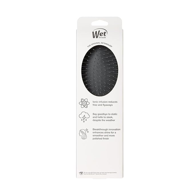 Wet Brush Frizz-Free Detangler Brush with Ionic Technology, Black, Provides Frizz Control, Reduces Static, and Smooths All Hair Types, Best for Dry Hair, Made for Women, Men & Kids