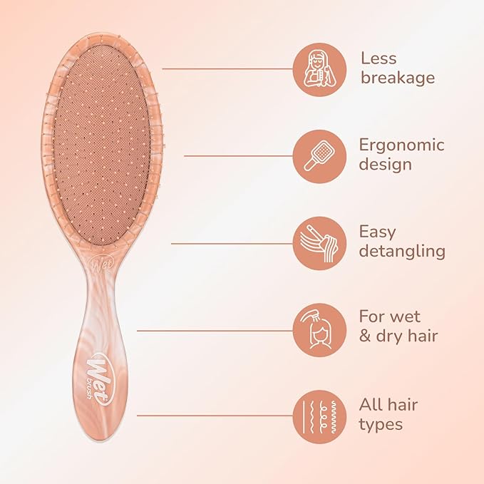 Wet Brush Original Detangler Hair Brush, Pink (Watercolor Waves), Ultra-Soft IntelliFlex Bristles, Detangling Bristles Glide Through Tangles (Wet Dry & Damaged Hair), Women & Men