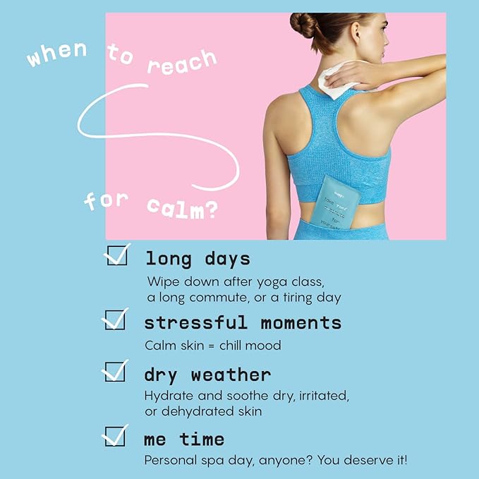 Calm Body Wipes for Women - Cleansing Large Wash Cloth - Extra Thick & Moist - Armpit Sweat Cloths for Body Odor - No Rinse, No Shower - Unscented - Ceramides & Coconut Oil