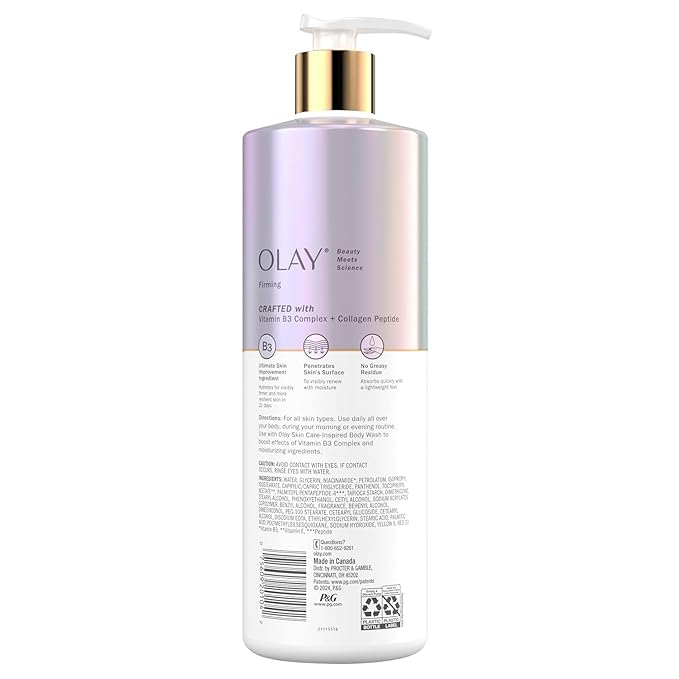 Olay Firming & Hydrating Body Lotion with Collagen, 17 fl oz Pump, (Pack of 4)