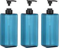 Suream Soap and Lotion Dispenser Set, 27oz/800ml Blue Shampoo and Conditioner Bottles, Plastic Soap Dispenser with Labels for Bathroom, Kitchen, Hotel(Set of 3)