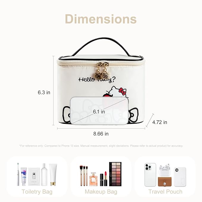 Vimanllie Large Travel Makeup Bag Waterproof Cosmetic Bags,Portable Toiletry Organizer with Handle for Girl,Cute Home Storage for Women