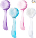 AUEAR, 4 Pack Face Brush for Cleansing and Facial Cleaning with Cap for Women and Girls Wash Makeup Massaging