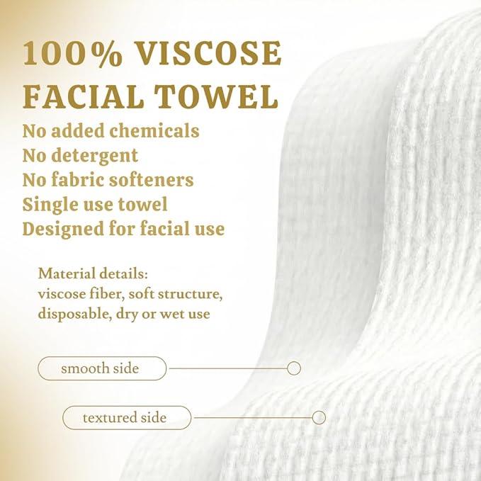 Glow & Go XL Disposable Face Towel 10x15 Inch, 100% Biodegradable Premium Towels for Fine Line Prevention & Radiant Skin, Chemical Free, 50 Count One Month Supply, 1 Pack