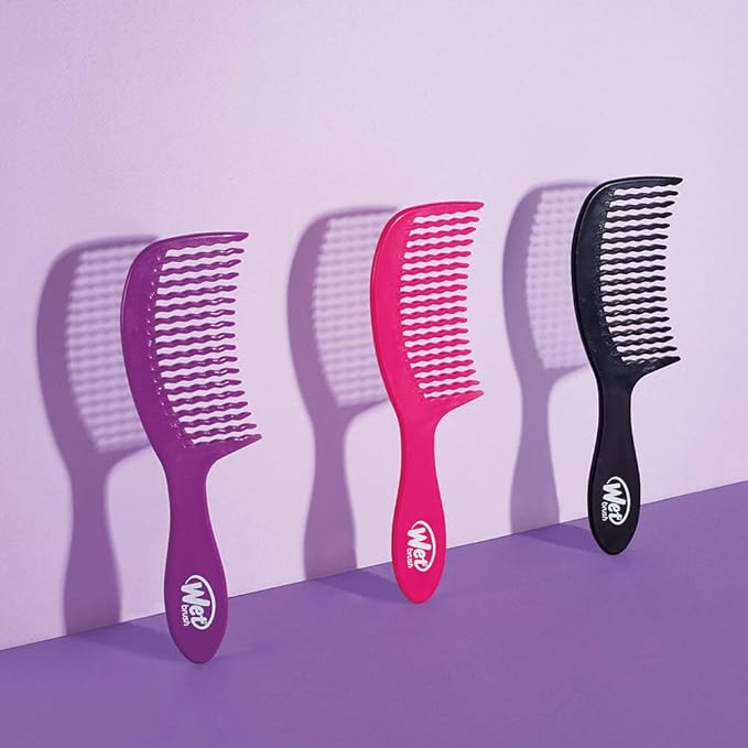 Wet Brush Detangling Comb, Purple - Wide Tooth Hair Detangler with WaveTooth Design that Gently and Glides Through Tangles - Brush Throough Conditioner and Hair Masks - Gentle On Scalp and Pain-Free