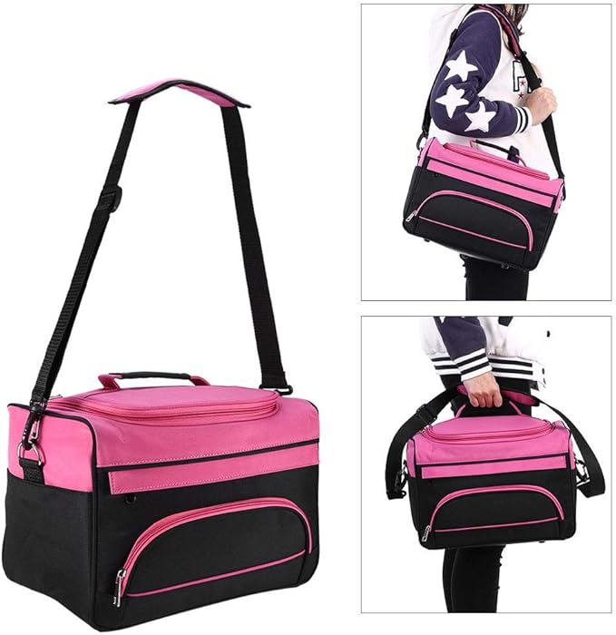 Professional Cosmetics Beauty Hairdressing Styling Bag, Multi-functional Hair Makeup Salon Hairdresser Toiletry Organizer Tool Bag Case Holder Box with Strap for Hair Stylist Shoulder Carrying
