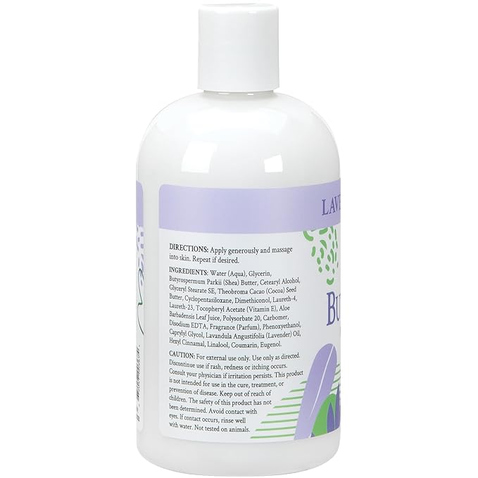 Ginger Lily Farms Botanicals Soothing Butter Lotion for Dry Skin, 100% Vegan & Cruelty-Free, Lavender Chamomile Scent, 12 Fl Oz (Pack of 6)